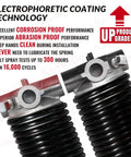 Right Hand Wind Red Cone Garage Door Torsion Spring 0.250 By 2 By 30 Inches With Non Slip Winding Bars, Black Coated