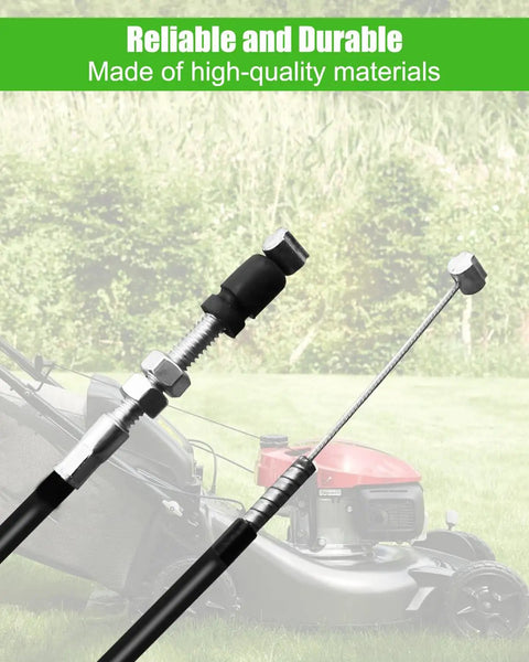 Replacement Throttle Cable For Honda HRX217 Series Lawn Mowers with durable sealed design, shown with lawn mower in background