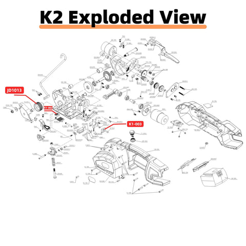 Replacement Knife Cutter K1 003 For K2 Electric Strapping Machine Fits All K2 Models Easy Install Durable Build workbench exploded view