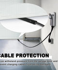 Tough EV Charger Cable Guard Sleeve With Quick Hook And Loop Wrap protects cables from garage door pressure in a garage setting.