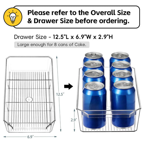 Two Tier Clear Organizer With Dividers For Kitchen Pantry Medicine Cabinet Bathroom Vanity And Under Sink Slide Out Storage Bin For Countertop Or Cabinet Multiuse See Through Organizer Keeps It Neat with eight cans