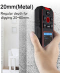 Heavy Duty Stud Finder Wall Scanner With 60 Ft Laser Measure Built In Digital Spirit Level Voice Audio Alarms for detecting metal.
