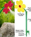 Dancing Flower Sprinkler With 360 Degree Rotation For Doggo And Garden Water Sprinkler For Lawn Backyard Outdoor Spray Motion Activated Water Toy For Summer Fun Red Color Great For Pets And Kids Easy To Use Durable Plastic, red flower head