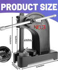 Straight Out The Workshop, Heavy Duty 1 Ton Manual Arbor Press, product size image showing dimensions and details in cast iron.