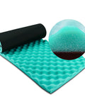 High Density Rubber Backed Thick Soundproof Foam Roll Tackle Any Racket With Dual Layer Vibration Dampening Acoustic Wrap For Hvac Pipes And Window Doors with wavy surface and rubber backing.