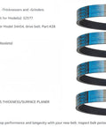Four Pack 135J6 Poly V Drive Belt For Woodworking Planers stacked view showing belts for smooth machine operation.