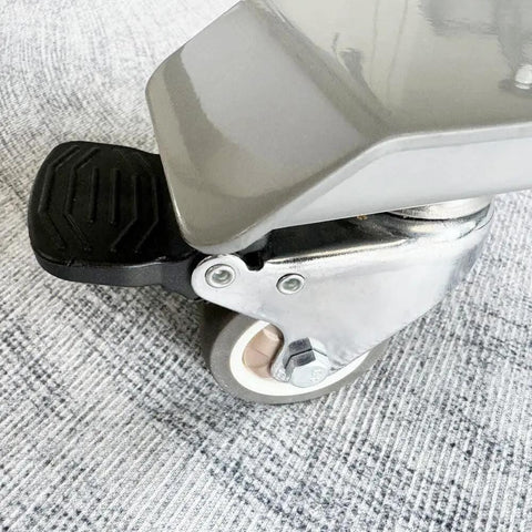 Four Pack 2 Inch Locking Dual Wheel Casters With Brakes And 360 Degree Swivel For Heavy Duty Standing Desks Or Carts, M8 Threaded Stem, 70mm Wide Footprint For Stability On All Floor Surfaces