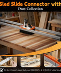 20Mm Linear Rail Router Sled Slide Connector With Dust Collection on woodworking table in workshop