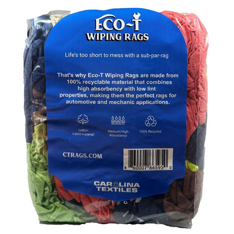 Industrial Mechanic Shop Rags Four Pound Bag Made From 100 Percent Recycled Colored T Shirt Material Highly Absorbent Budget Friendly Low Lint Wiping Cloth For Auto Shop Garage And Heavy Duty Cleaning