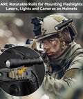 Arc Rail Adapter Kit With 360 Degree Rotation For 19mm Helmet Rails Durable Nylon Tactical Helmet Accessories in use on soldier