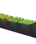12x2x1ft Fabric Raised Garden Bed For Outdoors Nonwoven Planter Box Easy Setup No Tools Needed with plants growing