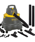 Contractor Wet Dry Vacuum Cleaner for Jobsites and Shops with 9.0 Gallon Tank, 1200 Watt Power, 7 Foot Hose and Accessories