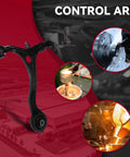 Complete Front Suspension Control Arm Kit With Ball Joints Tie Rods And Sway Links Fits Honda Civic Odyssey Accord 16 Piece Set For Smooth Rides And Tight Handling, black control arm