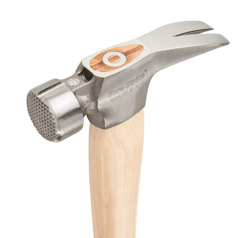 Sure Strike California Framing Hammer 25 Oz Straight Rip Claw With Milled Face And Hickory Handle Heavy Duty Forged Steel Head