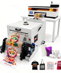 13 Inch DTF Printer With Industrial Print Head High Speed DTF Printing Machine printing colorful design on fabric