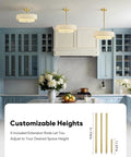 18 Inch Modern Drum Chandelier 4 Light Two Tier Linen Pendant With Brushed Gold Canopy in stylish kitchen setting.