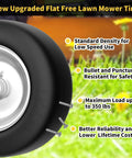 Flat Free 11x4-5 Lawn Mower Front Tires For Zero Turn Mowers, Solid Tire With Three Quarter, Five Eighths And One Half Bearings, 350 Pound Capacity