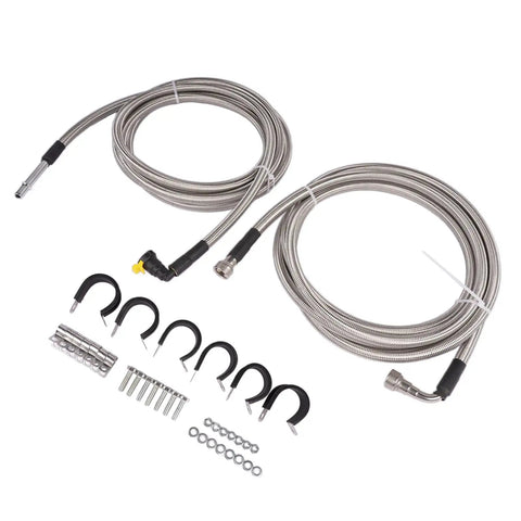Built Tough Stainless Fuel Line Kit Replacement For Chevy Monte Carlo And Impala 2006-2011 With Silver Finish And Rock-Solid Durability To Fix Those Bad Gas Leaks Fast, stainless fuel lines and clips
