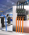 12V DC Pneumatic Solenoid Valve Kit With Junction Box installed in industrial air system showcasing 2-position 5-way valve connections