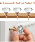 Installing 26 Piece Crystal Rose Gold Glass Cabinet Knob Set With 1-1/4 Inch Knobs and 3/4 Inch Bases, 30 mm Drawer Pulls