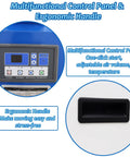 Multifunctional Control Panel and ergonomic handle of Heavy Duty Industrial Portable Air Conditioner 18700 BTU Knockout Spot Cooler.