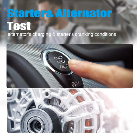 12V 24V Battery Tester For Cars And Light Trucks Cranking And Charging Checker 40 2000 CCA Range Tests Flooded AGM Gel Batteries Shows SOH And Alternator Health Auto Battery Analyzer Tool starter and alternator test image