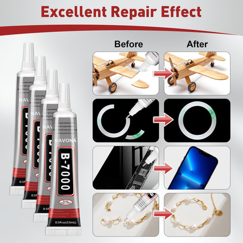 Clear Precision Glue For Nails, Rhinestones, Jewelry, DIY Crafts, 8 Pack 15ml With Quick Drying Formula for effective repair
