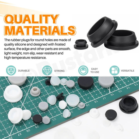 Top Rack 120 Pc Clear Rubber Hole Plugs Kit With 9 Sizes Silicone Snap Lock Seals Waterproof Sealing Buttons For Kitchen Furniture Diy Fixes Perfect Stuff, assorted silicone plugs