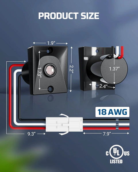 Outdoor Post Light Dusk To Dawn Sensor Switch dimensions with UL listing and wiring details for easy outdoor pole lighting setup