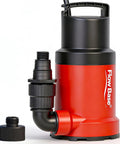 1HP Submersible Sump Pump With 5000GPH Flow No-Fuss Portable Transfer Pump for Clean or Dirty Water Drains Pools and Basements