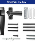 Screen And Storm Door Push Button Latch Handle Set With Night Lock, Aluminum Alloy Construction, Weather Resistant, Rust Proof, No Hassle Install, Durable Replacement For Screen Doors And Storm Doors, Secure Entry And Night Privacy, hardware kit
