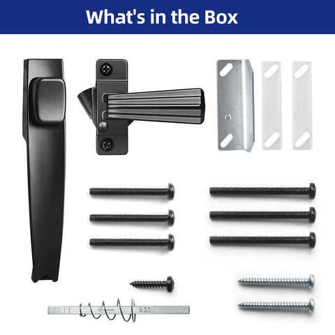 Screen And Storm Door Push Button Latch Handle Set With Night Lock, Aluminum Alloy Construction, Weather Resistant, Rust Proof, No Hassle Install, Durable Replacement For Screen Doors And Storm Doors, Secure Entry And Night Privacy, hardware kit