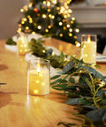 Dope Flameless LED Candles With Embedded Fairy Lights Battery Operated Acrylic Candles With Remote And Timer Ivory White Set Of 3