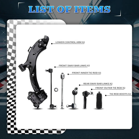 Front Lower Control Arm Ball Joint Suspension Kit For Honda CR-V 2007 2011 Direct Fit OEM Replacement Beefed-Up Ride Quality Easy Install Includes Ball Joint And Arm For A Smooth Street-Ready Daily Driver: kit parts layout