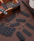 Heavy Duty Wood Bracket Kit With 20 Flat Metal Joining Plates Black 2.16 X 0.71 Inch And 80 Screws for repairs