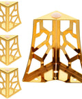 Beefy Heavy Duty Iron Furniture Legs With Hollow Out Design 4pcs Lightweight Metal Support Feet for furniture, golden finish.