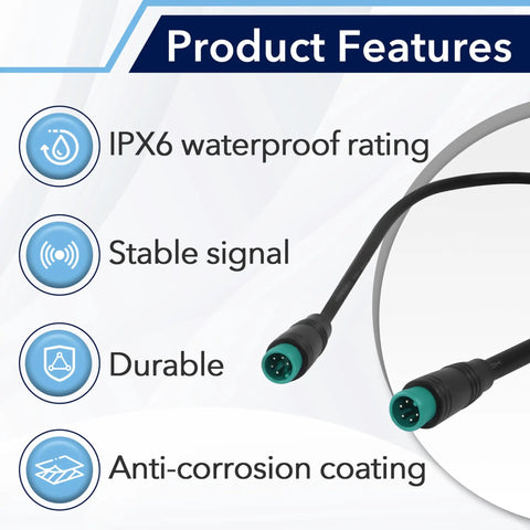 5 Pin Male To Male Ebike Extension Cable For Julet Compatible With Expand Light And Twist Throttle 5 Pin Display Extension Cable Waterproof IPX6 Heavy Duty E Bike Accessory Built For Rough Rides