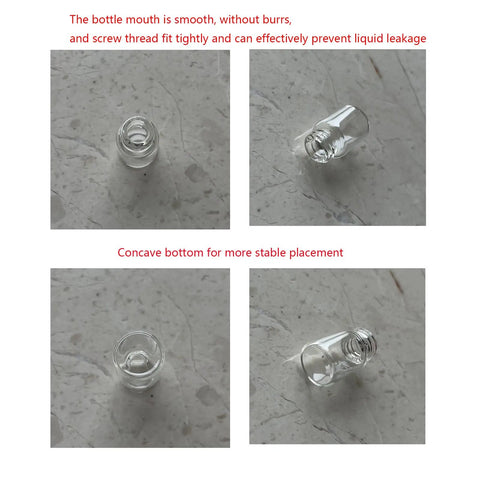 Snatch This Pack Of Twelve Leakproof 2Ml Clear Borosilicate Glass Vials featuring tight screw threads and stable concave bottom.