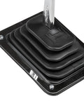 Shifter Boot And Plate Kit For B-4 Shifter Black Rubber Boot With Rectangular Chrome Trim Ring 6.5 Inch Long By 5.25 Inch Wide Easy Install