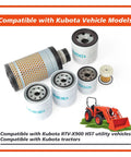 Maintenance Filter Kit For RTV X900 HST Utility Tractors And Kubota Select Models shown with filters and accessories
