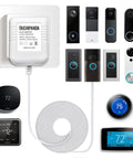 24V Transformer And C Wire Adapter For Nest Ecobee Honeywell Sensi Thermostats And Wyze Video Doorbells Ring Nest Hello, coiled cable