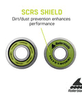 Inline Skate Bearing Set ILQ 9 Pro With Six Ball Design And SCRS Shield For Dirt Prevention TK Gel Coated Bearings Green