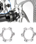 2 Pack 44 Mm Bike Freewheel Threaded Hubs and 6 Bolt Disc Rotor Flange Adapter Made From Premium Aluminum Alloy