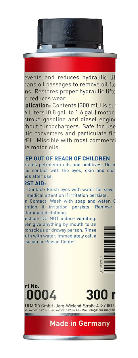 Hydraulic Lifter Additive For Engines 300 Ml Boosts Oil Lubrication Cleans Valve Bores Reduces Tappet Noise Compatible With Turbochargers And Catalytic Converters