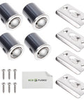 Heavy Duty Adjustable Door Ball Catch Set In Brushed Nickel With Spring Easy Install Includes 4 Ball Catches 4 Face Plates And 8 Screws