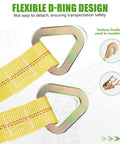 2 Pack 36 Inch By 2 Inch Axle Tie Down Straps With Protective Sleeves And D Rings, Heavy Duty Car Tie Down Straps, flexible D-ring design