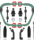 12 Piece Front Upper Control Arm Suspension Kit For 2009 2014 Ford F150 4WD Not Raptor With Ball Joint Includes Front Sway Bar Links Outer And Inner Tie Rods Rack And Pinion Boots Bellows Built For A Tough Smooth Ride