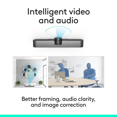 4K Video Conference Camera Rig With Three Built In Mics And 120 Degree Lens For Small Meeting Rooms Smooth Plug And Play Design Delivers Killer Clarity And Room Ready Audio Visual Gear Always On Call Black from above showing intelligent audio setup.