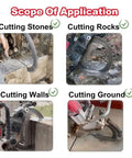 Pro Grade 370 Mm Concrete Ring Saw With 9500 W Brushless Motor And Water Fed Dust Control Built Like A Tank for cutting stone, rocks, walls, and ground.