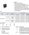 Image of a 12VDC 35A SPDT Automotive Relay with 5 Pins for General Power Use ISO 280 Footprint Tough Low Cost Wide Operating Temp Range Minus 40C to 125C Perfect for DIY Builds and Auto Wiring, alongside technical features list and type options chart.
